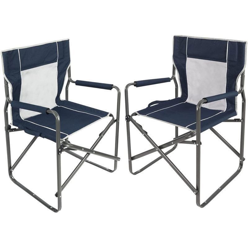Petringelo Folding Director Chair Arlmont Co. Color Navy Blue